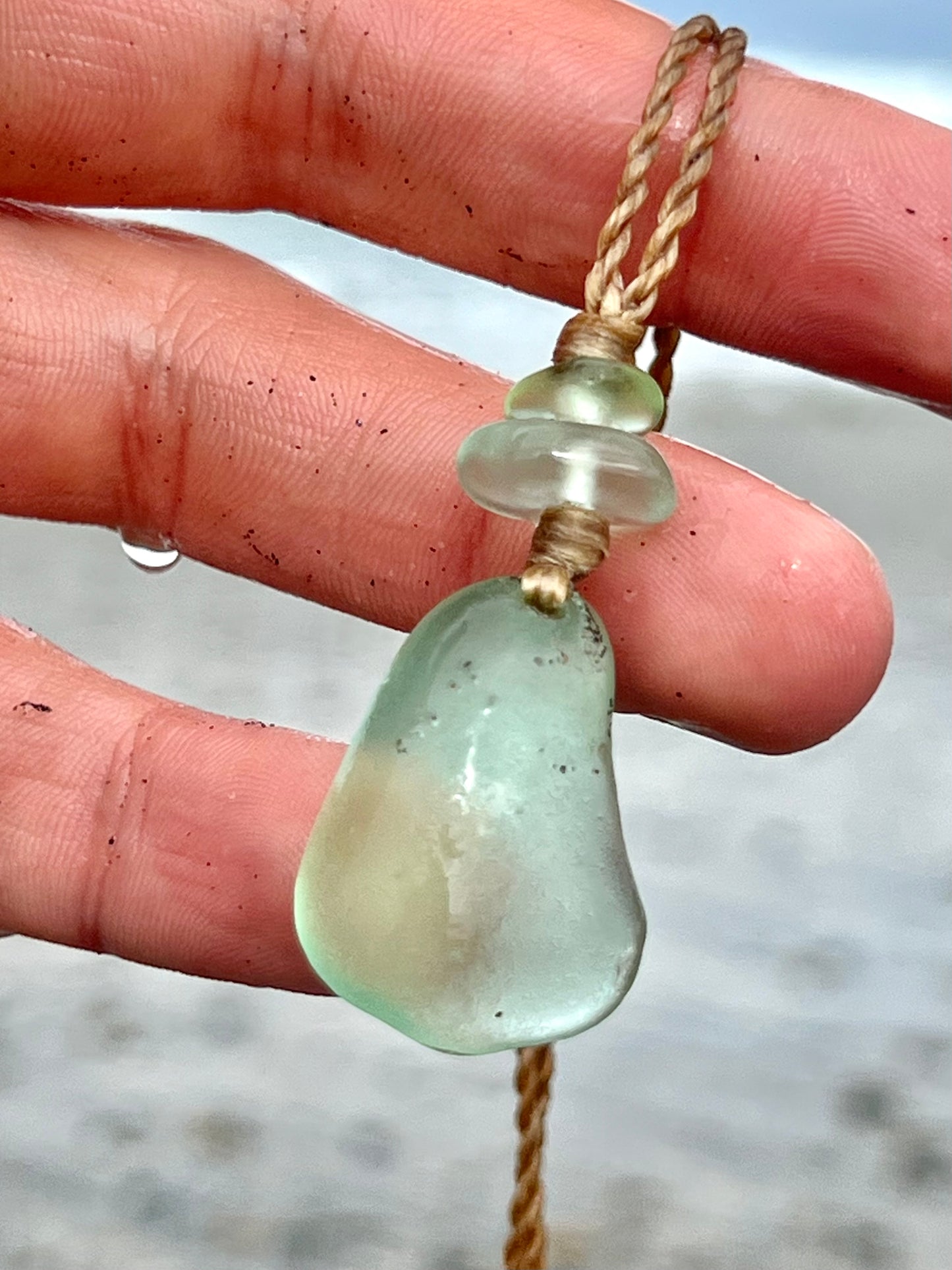 “Making Waves” Seafoam Sea Glass Necklace